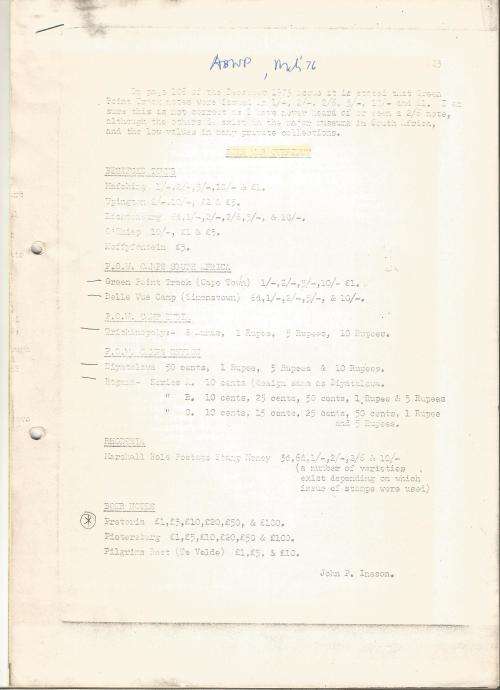 Reference Material-Philately-Anglo Boer War-11xPages-ENG-Photocopies