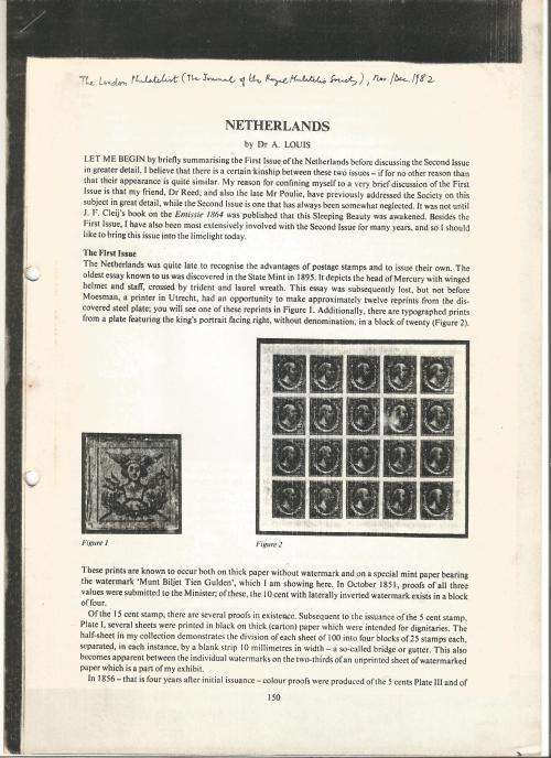 Reference Material-Philately-Netherlands-6xPages-ENG-Photocopies