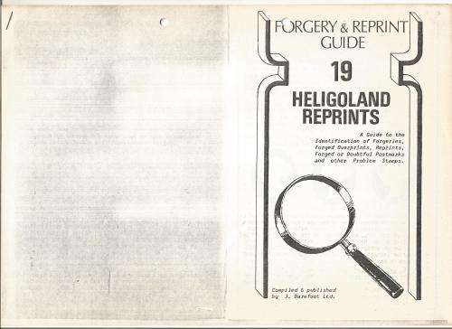 Reference Material-Philately-HELIGOLAND Reprints- 4xPages-Photocopies