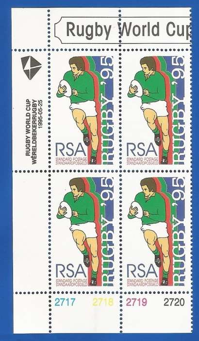 RSA-1995-MNH-Control Block-SACC896-Rugby Worldcup Tournament 1995-Thematic-Sport-Rugby