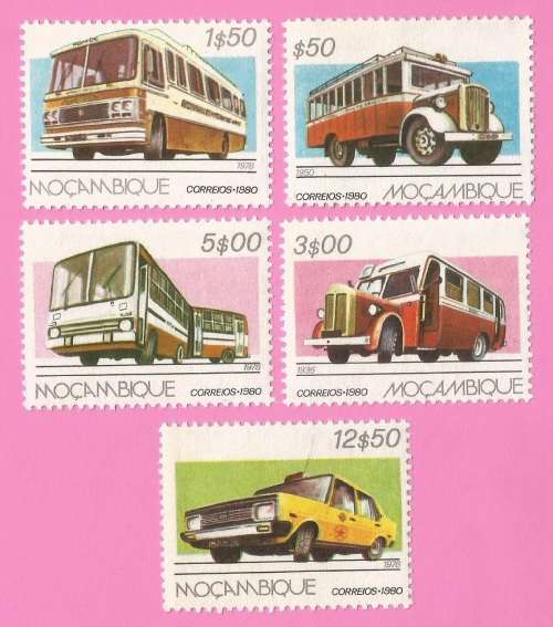 Mozambique 1980 Road Transport -MNH-Thematic-Transport-Busses