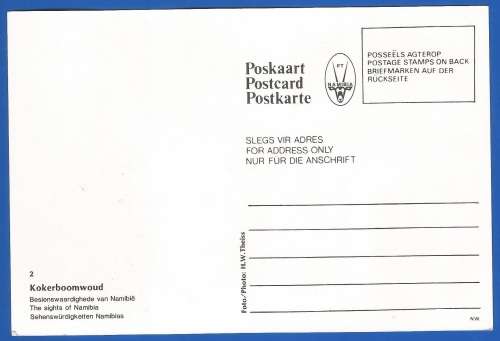 Unused-Post Card-South West Africa/Namibia