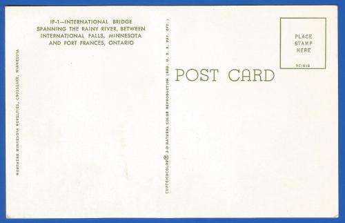 Unused-Post Card-International Falls-Minnesota