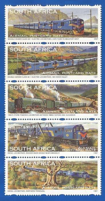 1997-RSA-MNH- Blue Train-SACC1051-1055-Stamps