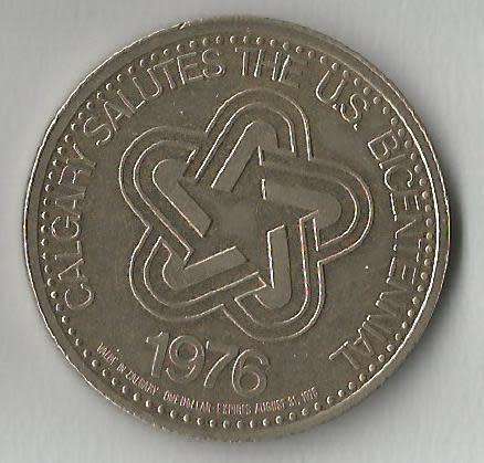 Canada Stampede Dollar - Calgary, 1976 Bicentennial of the United States Horseshoe Privy mark