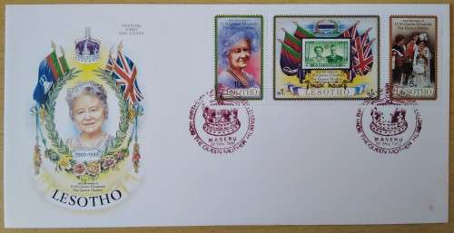1980-Lesotho-80th Birthday of H.M. Queen Elizabeth-The Queen Mother-FDC-Cover
