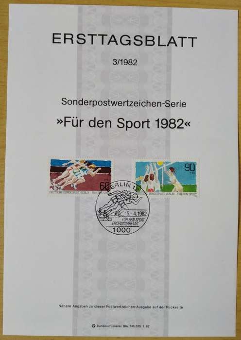 1982-First Day Sheet-Berlin Sports