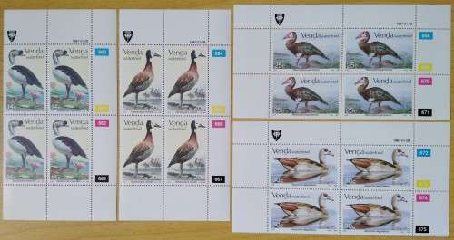 1987-Venda-MNH-Waterfowl-Control Blocks-SACC 151-154