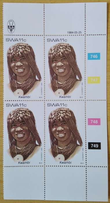 1984-SWA-MNH-Traditional Headdresses-Control Blocks-SACC 439