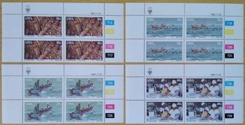 1983-SWA-MNH-Lobster Industry-Control Blocks-SACC 428-431.