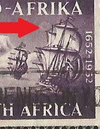 1952 Union of South Africa-SACC137a/138a-Varieties-Full Moon and Line Through Sails-Used.