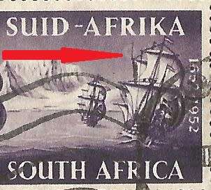 1952 Union of South Africa-SACC137a/138a-Varieties-Full Moon and Line Through Sails-Used.