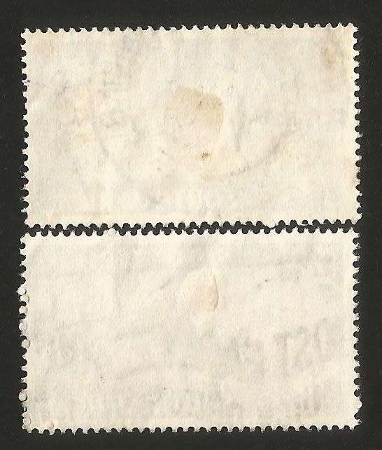 1952 Union of South Africa-SACC137a/138a-Varieties-Full Moon and Line Through Sails-Used.