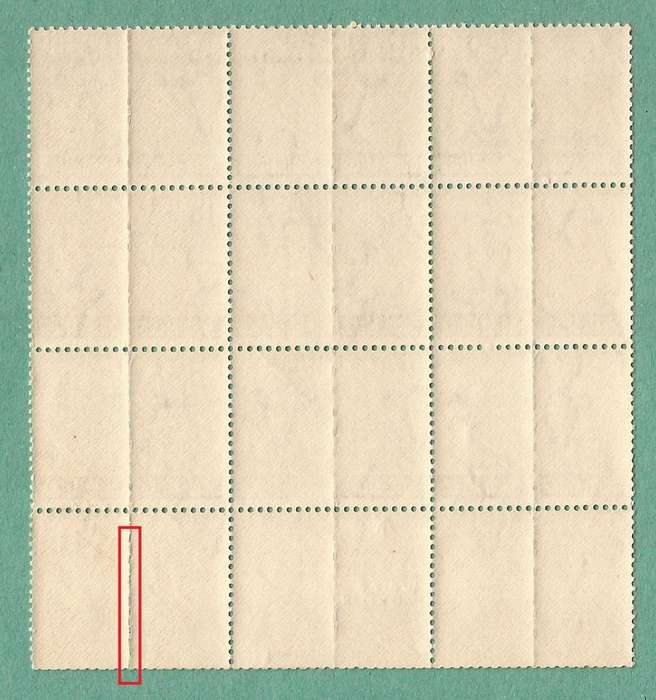 1942-1944-MNH-Union of South Africa-War Effort Reduced Sizes. SACC97 `Double roulette` part sheet