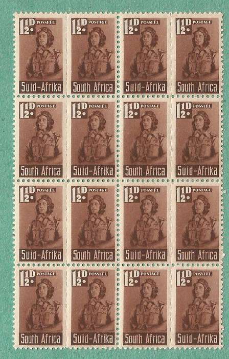 1942-1944-MNH-Union of South Africa-War Effort Reduced Sizes. SACC97 Reduced War Effort