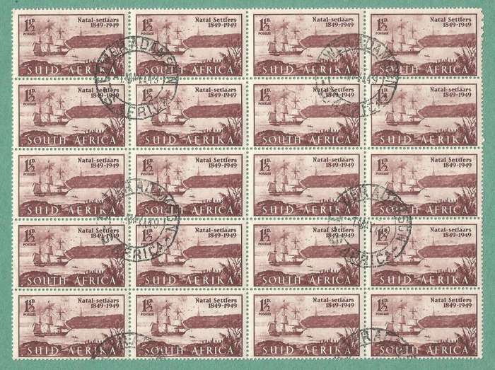 1949-Used-Union of SA-Centenary of Arrival of British Settlers in Natal. Pennant, Dr Blade, ETC
