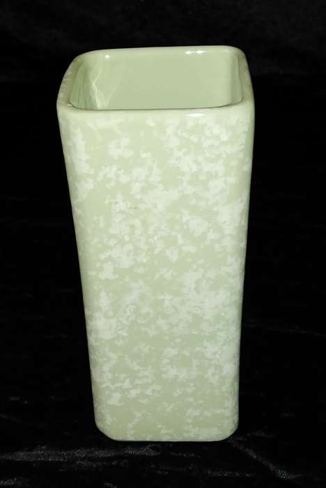 Square Mottle Green Vase 16cm high