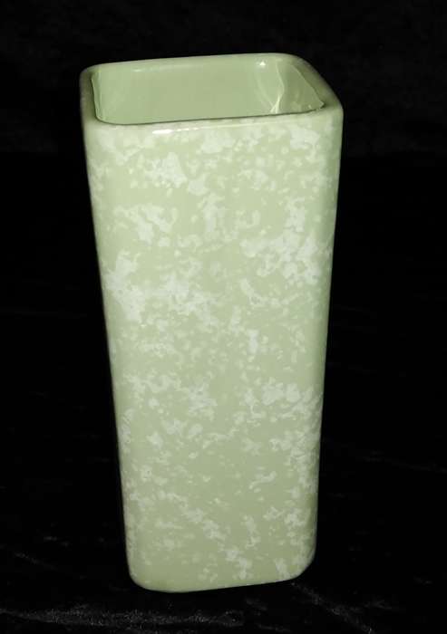 Square Mottle Green Vase 16cm high