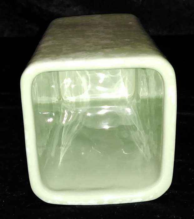 Square Mottle Green Vase 16cm high