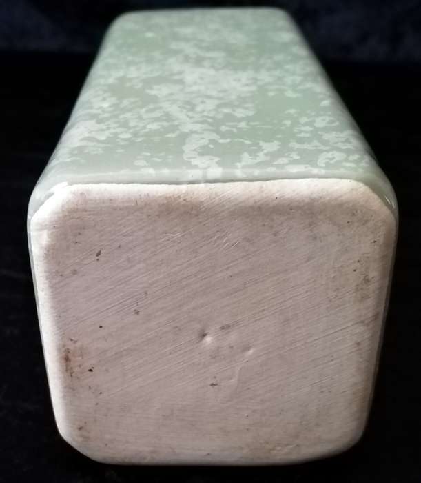 Square Mottle Green Vase 16cm high