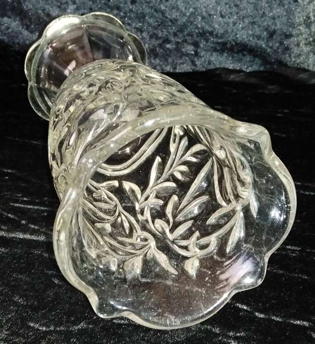 Clear Glass Pressed Vase 22.5cm high