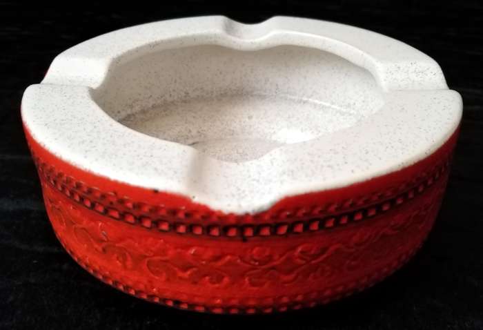 West German Ashtray Red and black