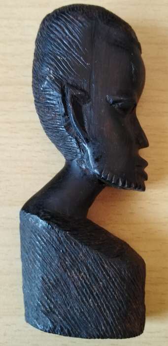 African Man Bust carved from wood.