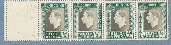 Union of SA KGVI Coronation 1937 SACC70 -MNH-Thematic-Famous Person Varieties