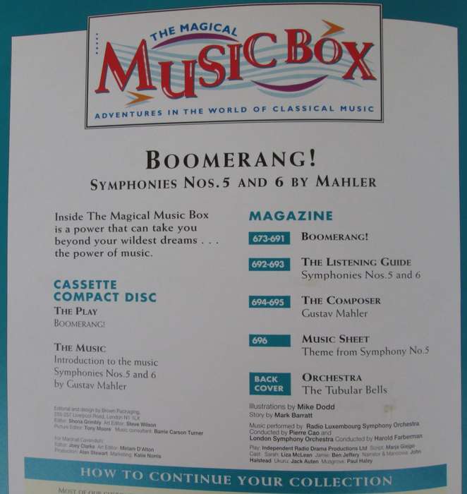 1996-Collectible-The Magical Music Box-No29-Magazine + CD. Boomerang. Sold As Is.