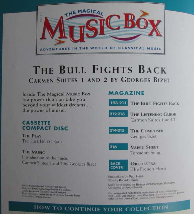 1995-Collectible-The Magical Music Box-No9-Magazine + CD. The Bull Fights Back. Sold As Is.