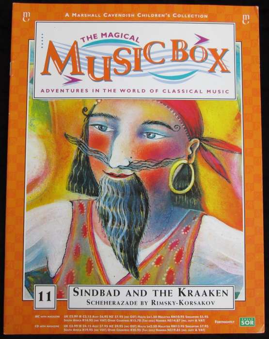 1995-Collectible-The Magical Music Box-No11-Magazine + CD. Sindbad and The Kraaken. Sold As Is.