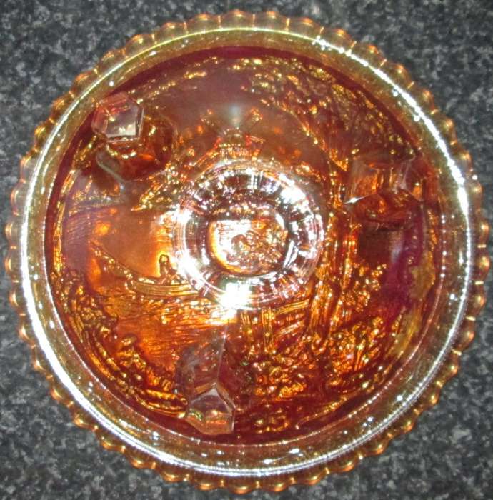 Home Decor-Carnival Glass-Bowl-Double Dutch Imperial -Good Condition