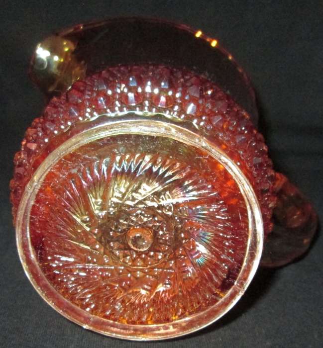 Home Decor-Carnival Glass-Milk Pitcher-Flute + Cane Imperial-Good Condition