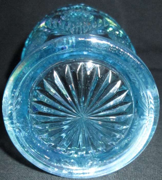 Home Decor-Carnival Glass-Blue Glass- Mosser / Cambridge Inverted Thistle Ice Blue-Good Condition