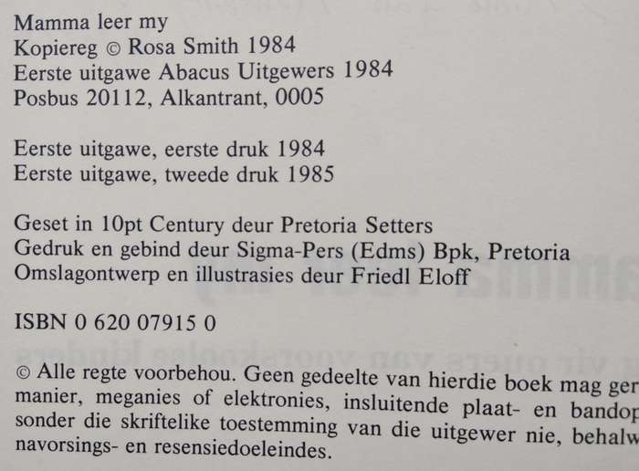Book-1985-Mamma Leer My/Rosa Smith/Koos Meij/82pages.