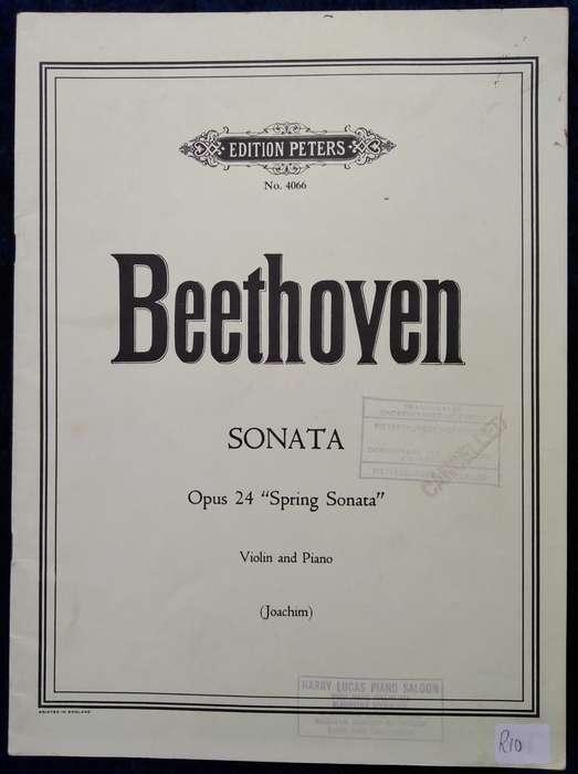 Book-Edition Peters/No4066/Beethoven/Sonata/Opus 24 `Spring Sonata`/Violin & Piano/Joachim
