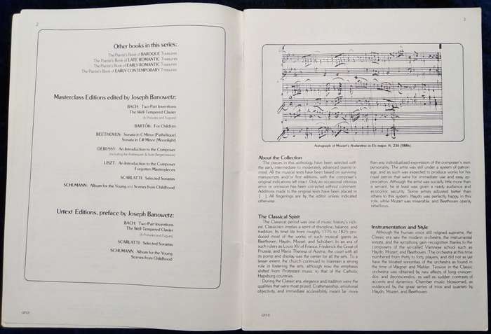 Book-The Pianist`s Book of Classic Treasures/Edited by Joseph Banowetz