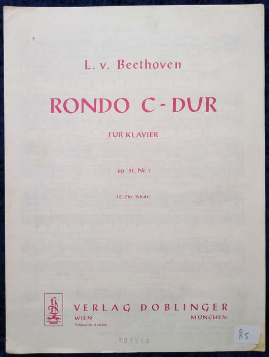 Book-L. V Beethoven Rondo C- DVR Klavier op.51 Nr1