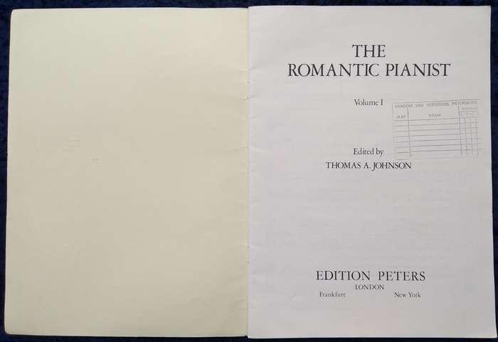 Book-Edition Peters/No 7188a/The Romantic Pianist Volume 1 (Thomas A. Johnson)