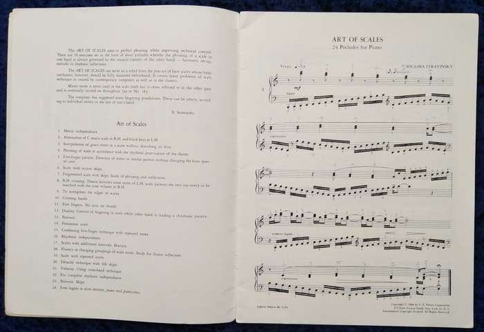 Book-Edition Peters/No 6139/Soulima Stravinsky/The Art of Scales/24 Preludes for Piano.