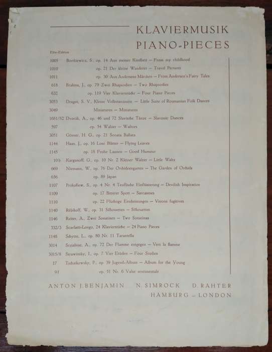 Book-Neu-Russische Meister/Les Maitres Modernes Russes/Piano Solo/ S.Prokofiew
