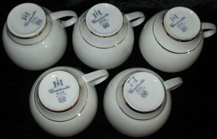 Kitchenware/Tableware-5 x Constantia RSA Cups and Saucers