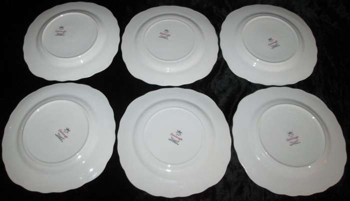 Home Decor-Serving Ware-Colclough Square Cake plate & Side Plates-Made in England Linden - 8162