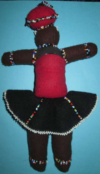 Home Decor-Collectable Handmade African Ndebele Doll with Baby