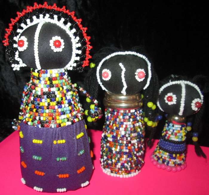 Home Decor-3 x Collectable Handmade African Ndebele Dolls