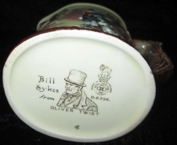 Home Decor-Royal Doulton Bill Sykes from Oliver Twist Jug D6396