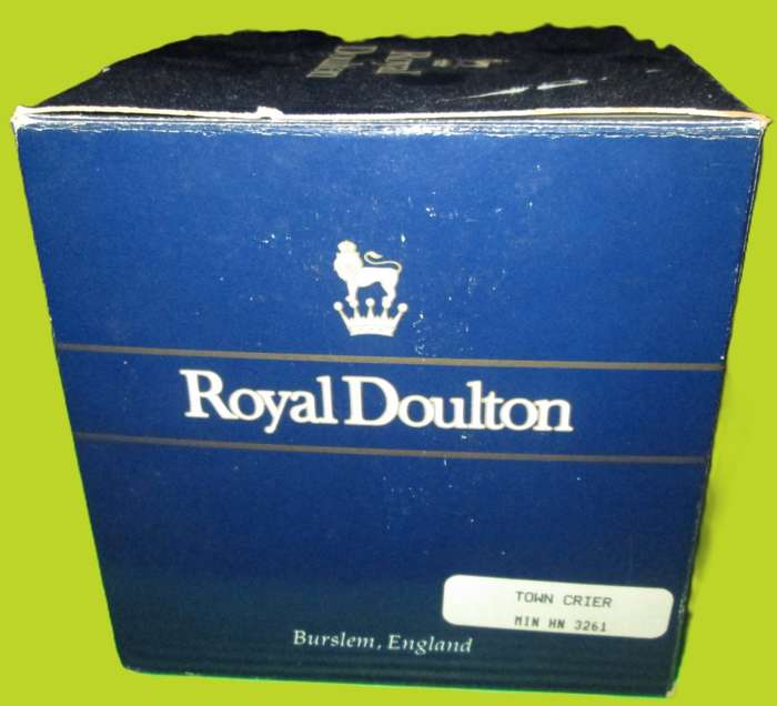 1988 Miniature Royal Doulton Figurine in Box-Town Crier HN3261-Hand Made and Hand Decorated.