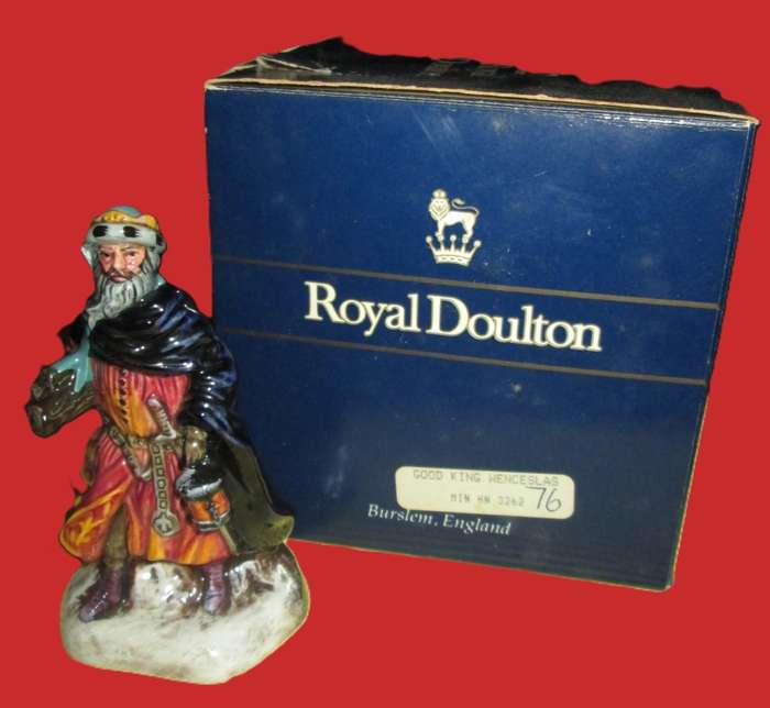 1988 Miniature Royal Doulton Figurine in Box-Good King Wenceslas HN3262-Hand Made and Hand Decorated