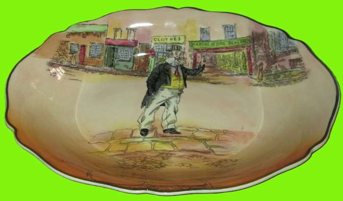 Wall Decor-Royal Doulton Bowl-Dickens Ware Cap`n Cuttle D6327 27cm long