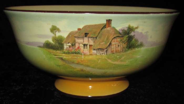 Kitchen Ware-Royal Doulton Footed Bowl-Farmhouse Scenery